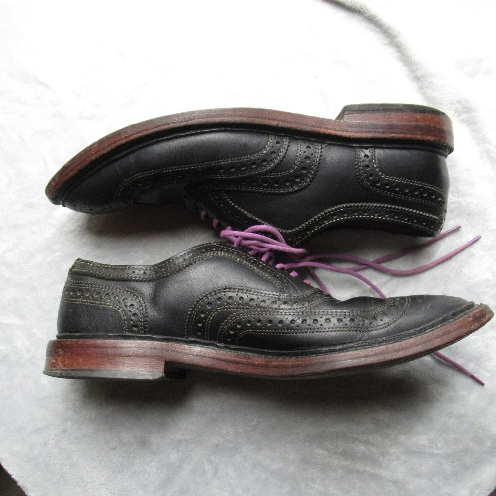Allen Edmonds McTavish Oxford Shoes Mens 9.5 D Black Leather Lace Up Made In USA
